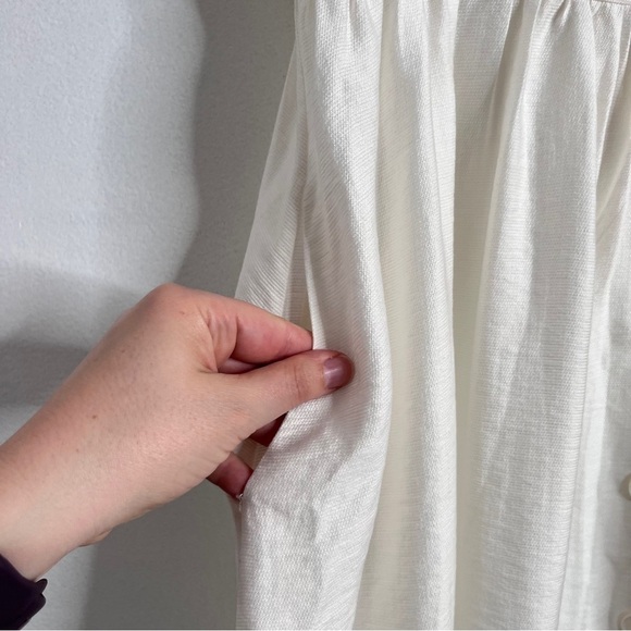 HeyDress White Button Front Retro Inspired Short Sleeve White Dress Size Medium - Picture 6 of 9